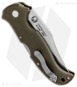 Cold Steel Bush Ranger Lite Rocker Lock Knife OD Green GFN (3.5" Satin) 21A -Knives World Shop Cold Steel Bush Ranger Lite Rocker Lock OD Green GFN Satin 21A BHQ 80429 jr side