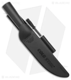 Cold Steel Bushman Fixed Blade Knife Carbon Steel (7" Black) -Knives World Shop Cold Steel Bushman Fixed Blade Black BHQ 105615 jr sheath