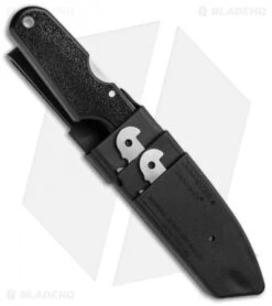 Cold Steel Click-N-Cut Exchangeable Blade Knife Black ABS (2.5" Stonewash) -Knives World Shop Cold Steel Click N Cut Exchangeable Black BDS Satin 40A BHQ 106751 jr sheath