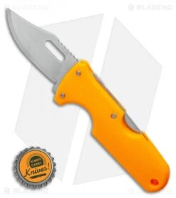Cold Steel Click-N-Cut Hunter Knife Orange ABS (2.5" Stonewash) -Knives World Shop Cold Steel Click N Cut Hunter Knife Orange BDS 2.5 Satin 40AL BHQ 121222 LS Bottlecap