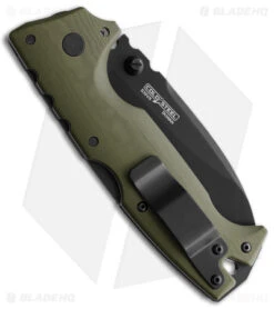 Cold Steel Demko AD-10 Tri-Ad Lock Knife OD Green G-10 (3.5" Black) 28DDODBK -Knives World Shop Cold Steel Demko AD 10 LB OD Green G 10 Black BHQ 173543 jr bottlecap