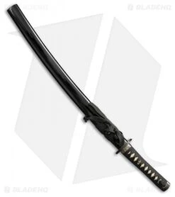 Cold Steel Gold Lion Wakishashi Sword (21" Damascus) 88ABW -Knives World Shop Cold Steel Gold Lion Wakishashi Sword Damascus BHQ 44148 er sheath