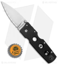 Cold Steel Hold Out 3" Lockback Knife Black G-10 (3" Satin Serr) -Knives World Shop Cold Steel Hold Out 3in LB Black G 10 Satin Serr 11G3S BHQ 8513 jr bottlecap