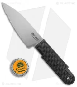 Cold Steel K-4 Fixed Blade Neck Knife W/ Sheath (4" Serr) 53T4S -Knives World Shop Cold Steel K 4 fixed blade neck knife with sheath 4in serr 53T4S BHQ 68129 er size