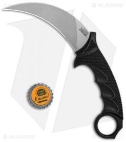 Cold Steel Karambit Steel Tiger Fixed Blade Knife (4.75" Stonewash) 49KST -Knives World Shop Cold Steel Karambit Steel Tiger SW 49KST BHQ 6868 jr bottlecap