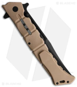 Cold Steel Large Luzon Folding Flipper Knife Desert Tan GFN (6" Black) -Knives World Shop Cold Steel Large Luzon Desert Tan Black BHQ 174234 jr side