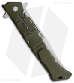 Cold Steel Large Luzon Folding Flipper Knife OD Green GFN (6" Satin) -Knives World Shop Cold Steel Large Luzon OD Green SW BHQ 174476 jr side