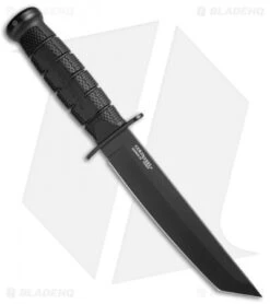 Cold Steel Leatherneck Tanto Fixed Blade Knife (7" Black Powdercoat D2) 39LSFCT -Knives World Shop Cold Steel Leatherneck Tanto Black Powdercoat 39LSFCT BHQ 52032 jr spine