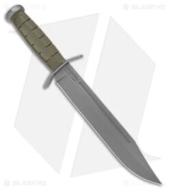 Cold Steel Lynn Thompson Leatherneck Bowie Fixed Blade Knife (10.5" Stonewash) -Knives World Shop Cold Steel Lynn Thompson Leatherneck Bowie Fixed Blade SW BHQ 140040 jr spine
