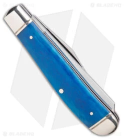 Cold Steel Mini Trapper Slip Joint Knife Blue Bone (2.7" Satin) -Knives World Shop Cold Steel Mini Trapper SJ Blue Bone Satin BHQ 140036 jr side