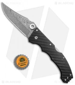Cold Steel Night Force Lockback Knife Carbon Fiber/G-10 (4" Damascus) 63NF -Knives World Shop Cold Steel Night Force CF G 10 Damascus 63NF BHQ 52079 jr bottlecap