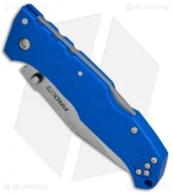 Cold Steel Pro Lite Clip Point Tri-Ad Lock Knife Blue GFN (3.5" Satin) 20NSCLU -Knives World Shop Cold Steel Pro Lite Pro GFN Blue Clip Point 20NSCLU BHQ 51989 jr spine