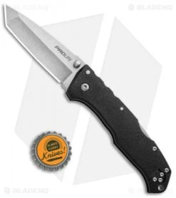 Cold Steel Pro Lite Tanto Tri-Ad Lock Knife Black GFN (3.5" Stonewash) CS-20NST -Knives World Shop Cold Steel Pro Lite Tanto Black 20NST BHQ 51968 jr bottlecap