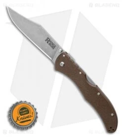 Cold Steel Range Boss Tri-Ad Lock Knife Flat Dark Earth Zy-Ex (4" Stonewash) -Knives World Shop Cold Steel Range Boss Tri Ad Lock Knife Flat Dark Earth Zy Ex 4 Satin 20KR7 LS Bottlecap