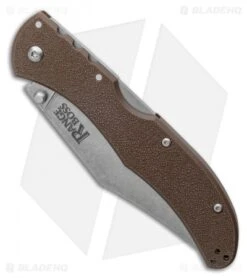 Cold Steel Range Boss Tri-Ad Lock Knife Flat Dark Earth Zy-Ex (4" Stonewash) -Knives World Shop Cold Steel Range Boss Tri Ad Lock Knife Flat Dark Earth Zy Ex 4 Satin 20KR7 LS Spine
