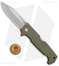 Cold Steel SR1 Tri-Ad Lock Knife OD Green G-10 (4" Satin S35VN) 62L -Knives World Shop Cold Steel SR1 Tri Ad OD Green G 10 62L BHQ 52062 jr bottlecap