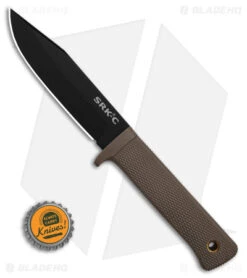 Cold Steel SRK-C Compact Fixed Blade Knife Dark Earth Kray-Ex (5" Black SK-5) -Knives World Shop Cold Steel SRK Compact FBK Dark Earth Kray Ex 5in Black SK 5 BHQ 158051 td size