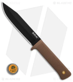 Cold Steel SRK Search Rescue Fixed Blade Knife Tan Polymer (6" Black ) -Knives World Shop Cold Steel SRK Search Rescue FB Knife Tan Polymer 6in Black BHQ 158054 td size