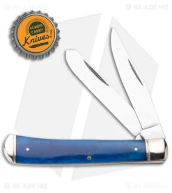 Cold Steel Trapper Slip Joint Knife Blue Bone (3.3" Satin) -Knives World Shop Cold Steel Trapper SJ Blue Bone Satin BHQ 140033 jr bottlecap