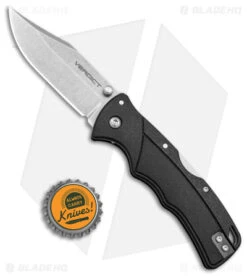 Cold Steel Verdict Clip Point Tri-Ad Lock Knife Black GFN (3" Stonewash) -Knives World Shop Cold Steel Verdict Tri Ad CP Black GFN SW BHQ 139973 jr bottlecap