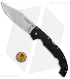 Cold Steel Voyager XL Clip Point Tri-Ad Lock Knife (5.5" Stonewash AUS-10A) -Knives World Shop Cold Steel Voyager XL CP Tri Ad SW 29AXC BHQ 86901 jr bottlecap