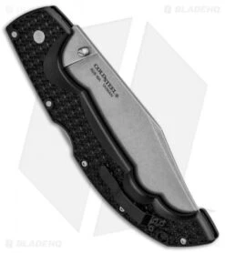 Cold Steel Voyager XL Clip Point Tri-Ad Lock Knife (5.5" Stonewash AUS-10A) -Knives World Shop Cold Steel Voyager XL CP Tri Ad SW 29AXC BHQ 86901 jr side