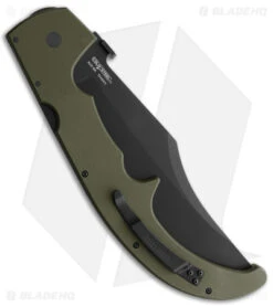 Cold Steel Espada XL Lockback Knife OD Green G-10 (7.5" Black) 62MGCODBK -Knives World Shop Cold Steel XL G 10 Espada 10A OD Green Black BHQ 176061 jr side