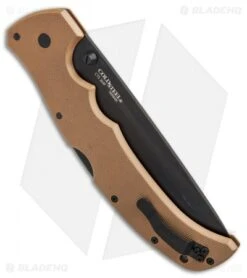 Cold Steel XL Recon 1 Tanto Tri-Ad Lock Knife Coyote Tan (5.5" Black) 27TXTVB -Knives World Shop Cold Steel XL Recon 1 tanto coyote tan black BHQ 44001 er side