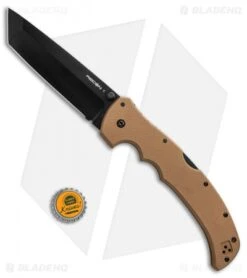 Cold Steel XL Recon 1 Tanto Tri-Ad Lock Knife Coyote Tan (5.5" Black) 27TXTVB -Knives World Shop Cold Steel XL Recon 1 tanto coyote tan black BHQ 44001 er size