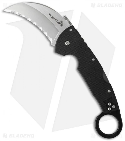 Cold Steel Tiger Claw Karambit Lockback Knife (3.25" Satin Full Serr) 22KFS 3 Cold Steel Tiger Claw Karambit Lockback Knife (3.25" Satin Full Serr) 22KFS