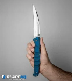 Cold Steel Frenzy II Tri-Ad Lock Knife Black/Blue G-10 (5.5" Satin) 62P2A -Knives World Shop cold steel frenzy ii blue BHQ 52069 hand dl 2