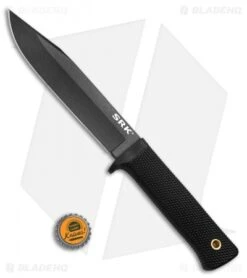 Cold Steel SRK Survival Rescue Knife Tactical Fixed Blade (6" Black SK-5) -Knives World Shop cold steel srk tactical BHQ 52053 dl bottlecap