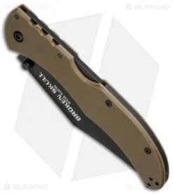 Cold Steel Broken Skull II Knife Coyote Tan G-10 (4" Black CPM-S35VN) 54S2A -Knives World Shop cold steel steve austin broken skulls ii 54sbb bottom cm