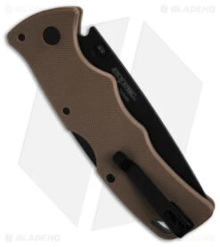 Cold Steel Verdict Tanto Tri-Ad Lock Knife Tan FDE G-10 (3" Black) AUS-10A -Knives World Shop cold steel verdict tanto triad lock knife tan fde g10 3 in black bhq139971 hd side